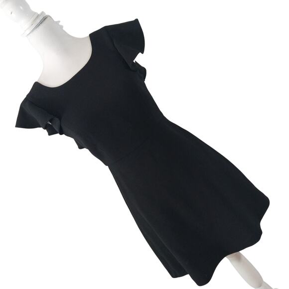 BCBGENERATION! RICH BLACK RUFFLED OPEN BACK A-LINE MINI DRESS, STUNNING! SZ 2 - Picture 10 of 10
